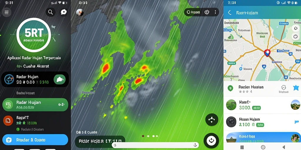 Tampilan antarmuka aplikasi 5RT dengan fungsi Radar Hujan yang informatif.
