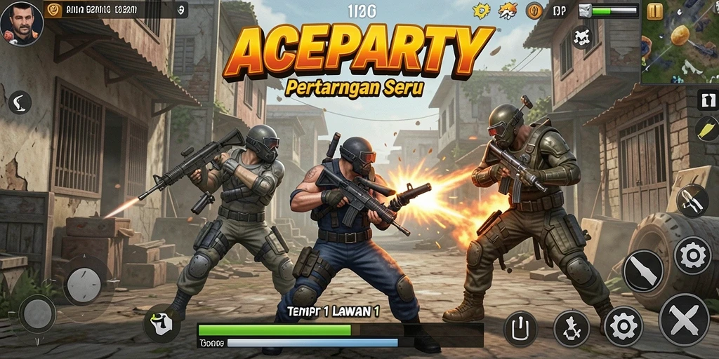 Antarmuka pertarungan 1 Lawan 1 yang mendebarkan di ACEPARTY.