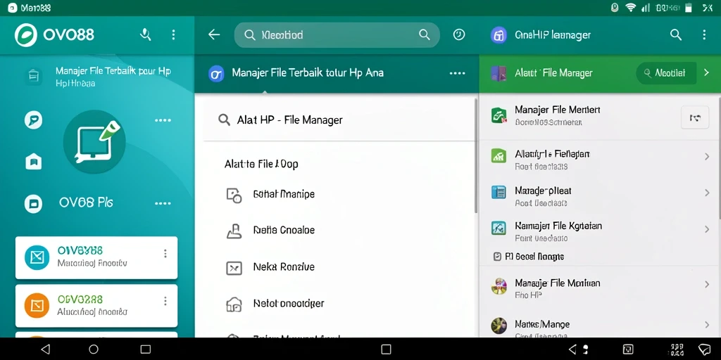 Antarmuka OVO88 dengan fitur-fitur manajer file.