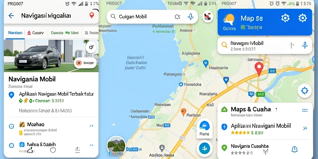 Antarmuka PRG007 menampilkan peta interaktif dan informasi cuaca terbaru.