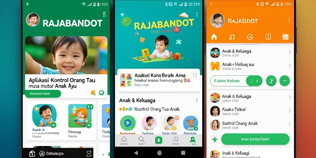 Tampilan antarmuka RAJABANDOT yang intuitif untuk kontrol orang tua.