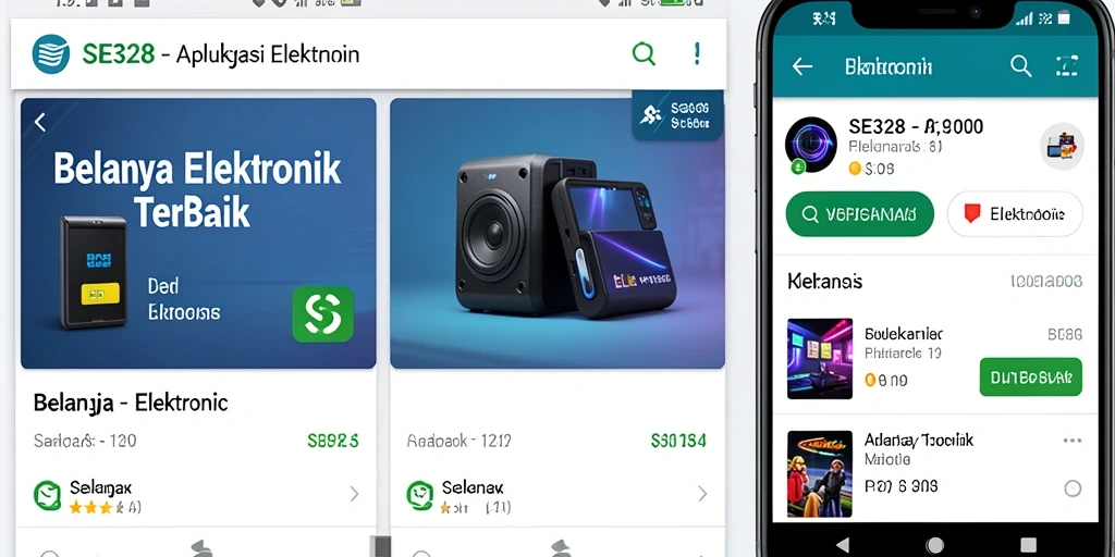 Antarmuka SE328 yang sederhana dan menarik untuk belanja elektronik.