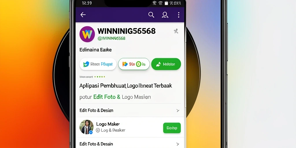 Tampilan antarmuka WINNING568 saat membuat logo yang menarik.